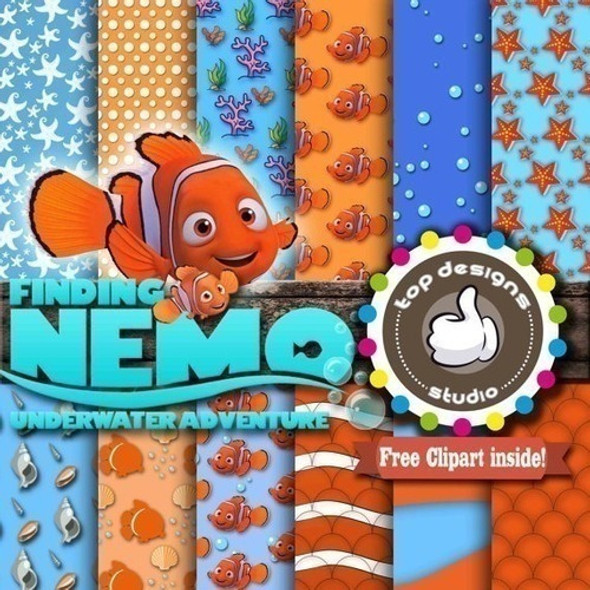 Kit Imprimible Pack Fondos Clipart - Buscando A Nemo 0