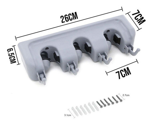 Organizador Soporte Cuelga Porta Escobas Ganchos Escobero! 1