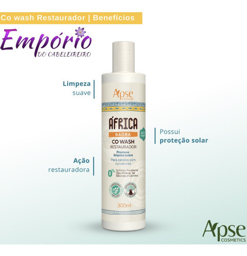 Co Wash Restaurador Apse Africa Baobá Todas Curvaturas 300ml 1