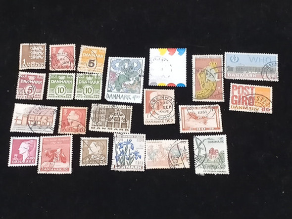 Antiguas Estampillas Postales De Dinamarca Con Matasellos 0