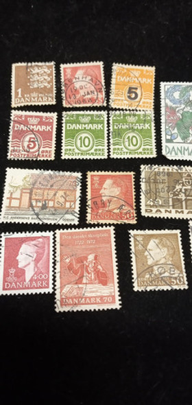 Antiguas Estampillas Postales De Dinamarca Con Matasellos 1