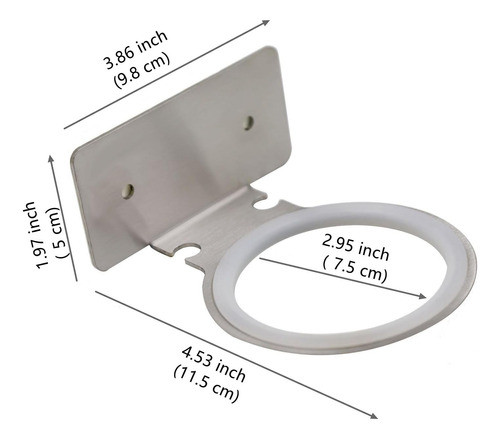 Secador Pelo Cero Inoxidable, Montaje Pared 3m Adhesivo 1
