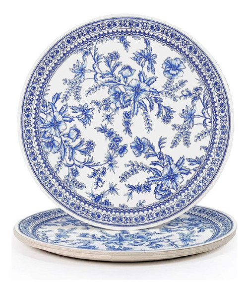 Coterie Blue Floral Paper Plates (set Of 10 Large Plates) - 0 Coterie Blue Floral Paper Plates (set Of 10 Large Plates) - 0