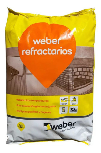 Weber Refractarios Pegamento Adhesivo Mortero Bolsa 10 Kg 0