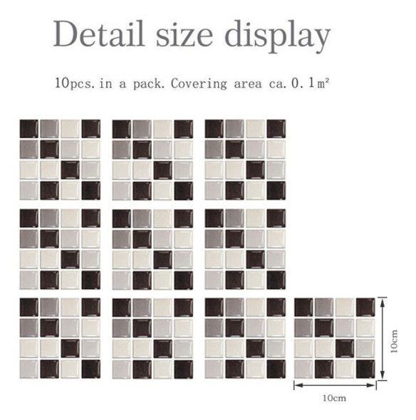 10pcs Papel De Parede Azulejo Mosaico Adesivos Cozinha 1 10pcs Papel De Parede Azulejo Mosaico Adesivos Cozinha 1