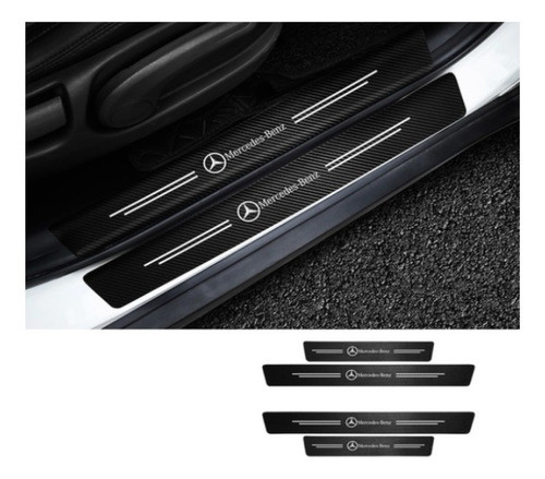 Protector Zócalo Mercedes Benz 4 Ps Símil Kevlar Adhesivo 3m 1
