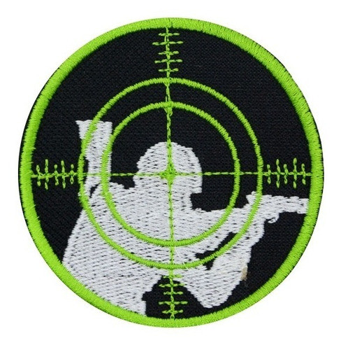 Parche Bordado Soldado Mira De Rifle Target Headshot Disparo 0