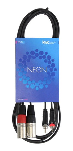 Cable Audio Kwc Neon 2 Rca A 2 Xlr Canon Macho 3 Metros 0
