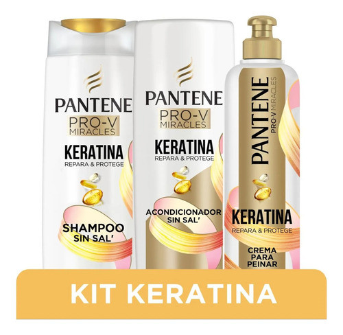 Kit Pantene Keratina Shampoo + Acond 200ml + Crema De Peinar 0