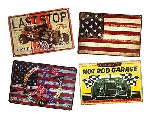 Yunuo Hot Rod Garage Vintage Rustico Decoracion Para El Ho 0