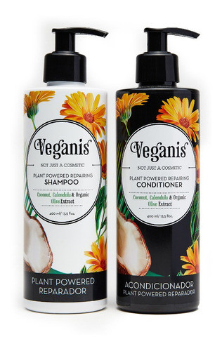Pack Shampoo + Acond Veganis X 400ml Consultá Kit Palta Coco 1