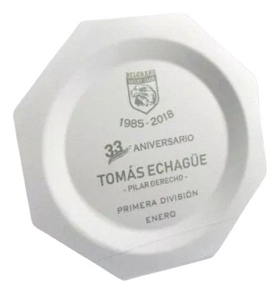 Plato Octogonal Blanco Grabado Diametro 19 Con Caja Y Atril 0