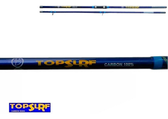 Caña Top Surf Azul Carbono 2 Tramos Frontal Lance 4.2 Mts 1