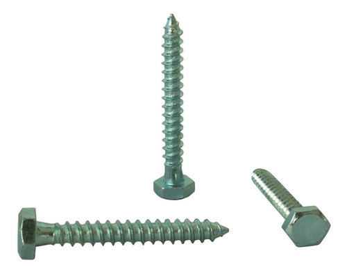 Tornillo Tirafondo Punta Aguja 1/4x2 100 Unidades Zincado 0