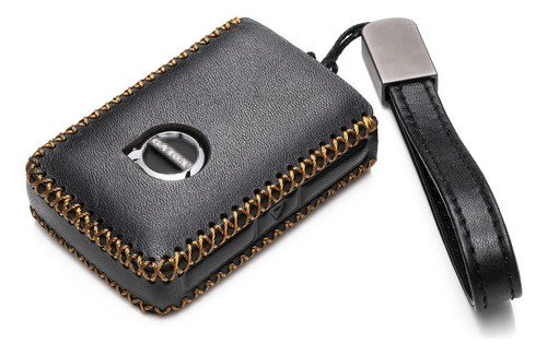 Funda En Cuero Para Volvo Con Gancho Llavero Negra 1