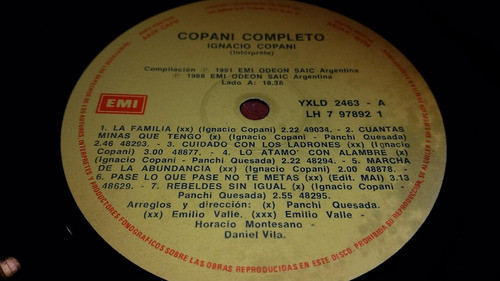 Ignacio Copani Completo Lp Vinilo Impecable Argentina 1991 1