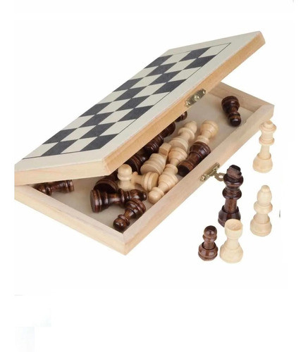 Ajedrez Madera Bisonte Piezas Caja Plegable Viaje Serigrafia 1