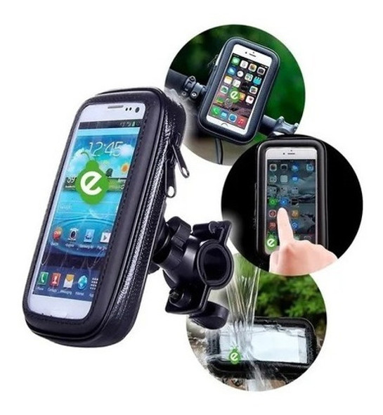 Soporte 360º Moto Bicicleta Celular Gps Funda Impermeable 1