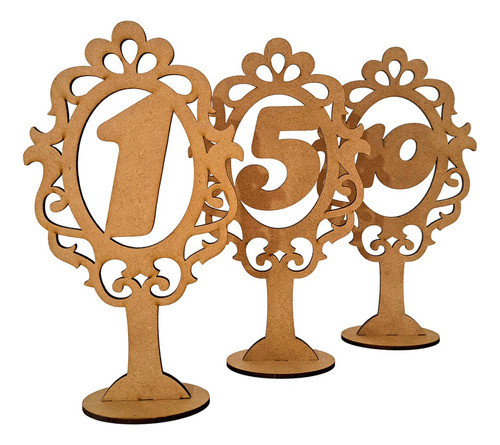 15 Indicadores Número Centro De Mesa Fibrofácil Boda Fiesta 0