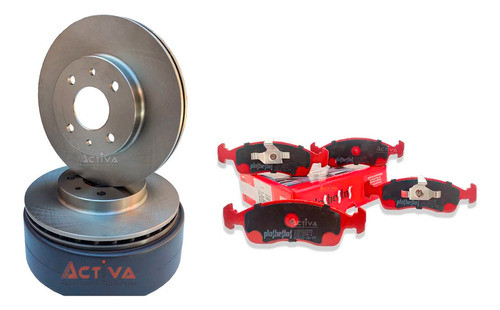 Discos Freno Ventilados Y Pastillas Fiat Uno Novo Evo Kitx2 0