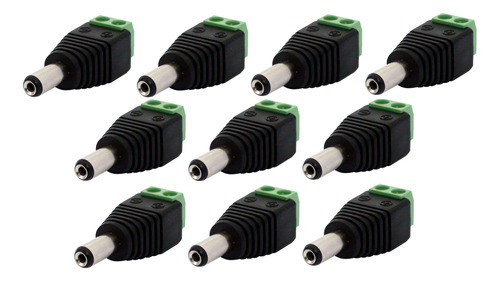 Kit 10 Plug P4 Macho Com Borne Para Fontes Camera Cftv 0
