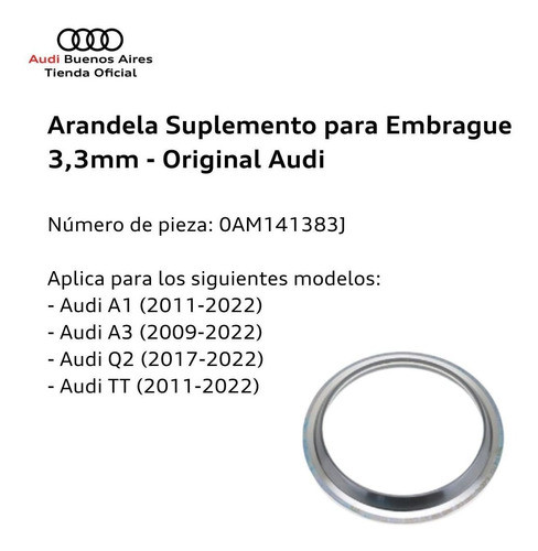Arandela Suplemento Para Embrague 3,3 Mm Volkswagen Passat 2 1