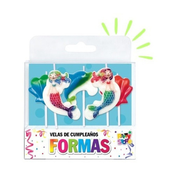 Party Store Velas Formas Set Sirenitas X 5 Piezas Cumpleaños 0