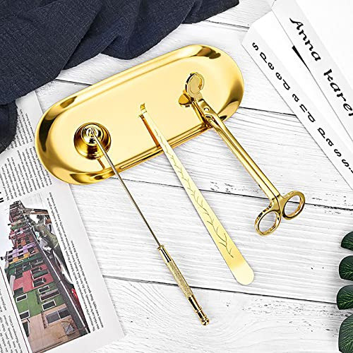 Juego De 4 Accesorios Para El Cuidado De Velas - Dorado. 1