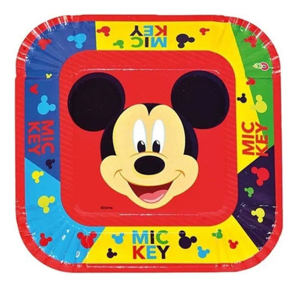 Plato Descartable Cuadrado Otero Mickey Mouse X 8 Un 0 Plato Descartable Cuadrado Otero Mickey Mouse X 8 Un 0