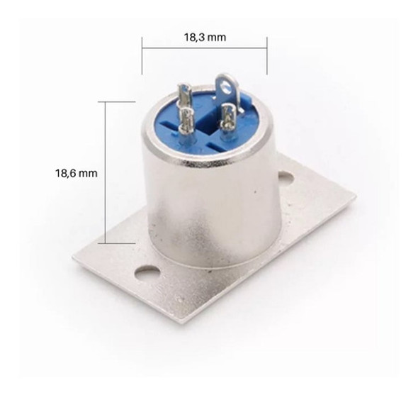 Conector Canon Macho Chasis 3 Contactos 1