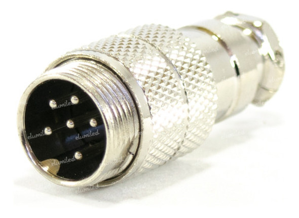 2 Fichas Conector Macho Cable Microfono 6 Pines Rosca Din 0