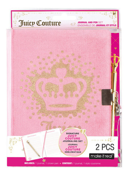 Set De Diario Make It Real Juicy Couture Velvet Rosa Y Dorad 0