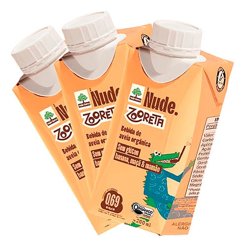 Kit 3x: Leite Vegetal De Aveia Zooreta Vitamina Nude 200ml 0