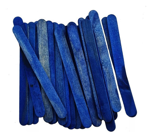 Palito Para Sorvete E Picolé Azul Ponta Redonda Kit C/50 Uni 0