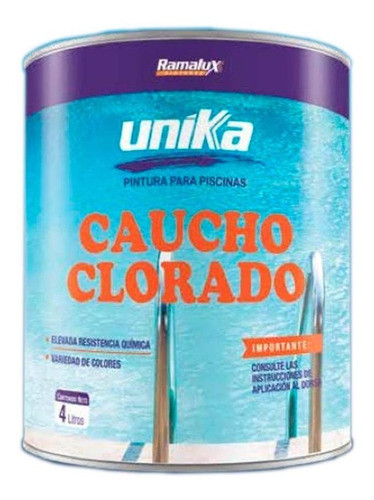 Pintura Para Piscina Caucho Clorado Blanco 4 Litros G P 0
