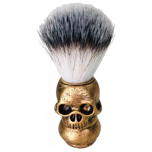 Pincel De Barbear Para Barbeiro Caveira Cor Bronze C: 574 0