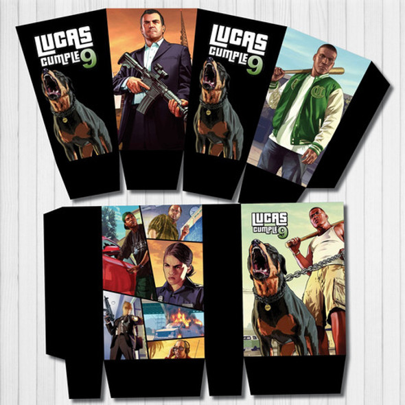 Kit Imprimible Personalizado Gta Candy Deco Invitacion 1