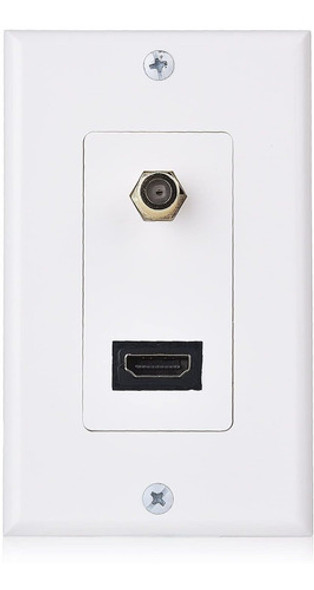 Placa De Pared Hdmi Cable Matters Con Salida Coaxial Blanco 1