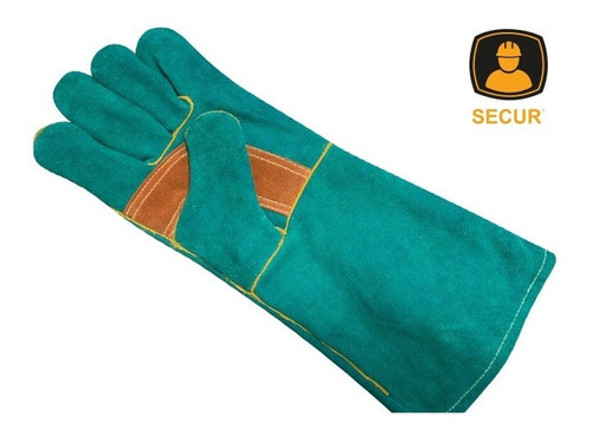 Guante Soldador Verde Con Refuerzo Secur 1