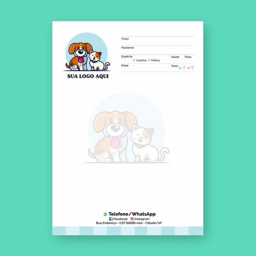 10 Blocos Receituário Pet / Petshop / Veterinária - 50 Fls 1