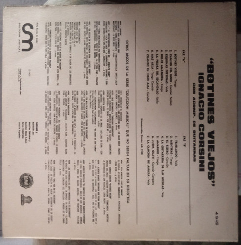 Vinilo Botines Viejos De Ignacio Corsini 1