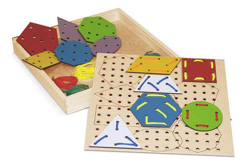 Brinquedo Educativo Alinhavos Formas Geométricas - Carlu 0