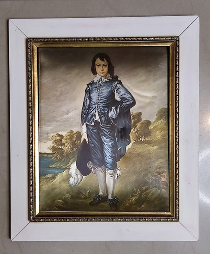 Cuadro Seda Italiana Joven Azul Thomas Gainsborough Antiguo 1