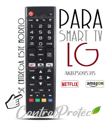 Control Remoto Para Smart Tv LG Netflix Akb75095315 Lj600b D 1