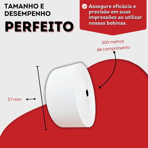 Bobina Para Relogio De Ponto 57x300 Térmica Henry Com 6 Und 1