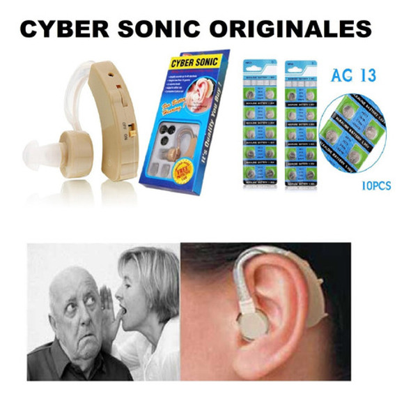 Audifono Amplificador Inalambrico Sordo Cyber Sonic Original 0