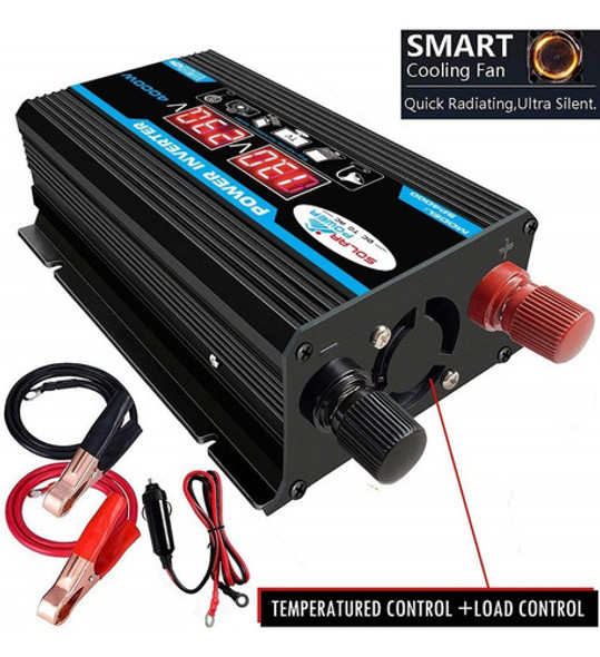 Inversor De Carro Digital Inteligente 2 Usb 12v A 220v 4000w 1