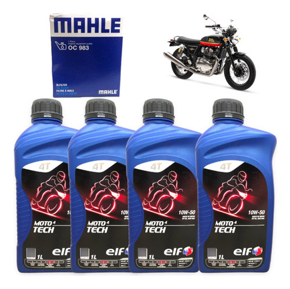 Kit Aceite 4 L Elf 10w50 + Filtro Royal Enfield Interceptor 0