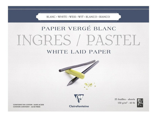 Bloco Clairefontaine Ingres Pastel 18x24 130g/m2 25 Fls 9648 0