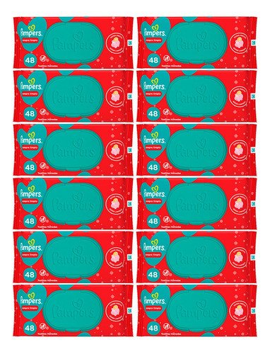 Pampers Kit X12 Toallitas Húmedas Siempre Limpios Bebes 48u 0